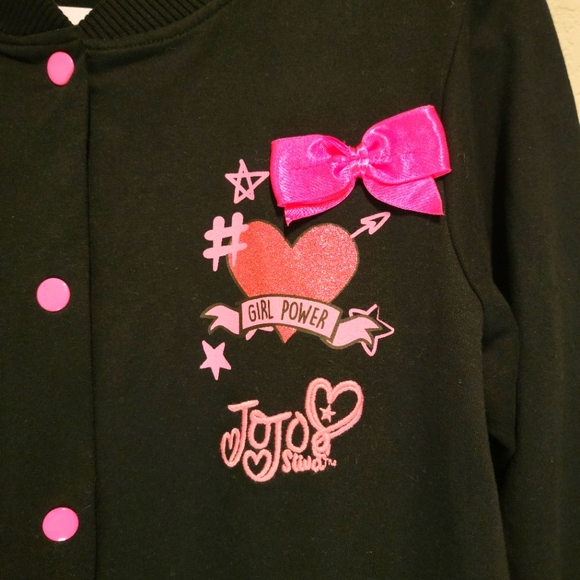 Jo Siwa Baseball Style Black/Pink Jacket Girl Power Bold Brave Beautiful Sz 16 - Picture 3 of 7